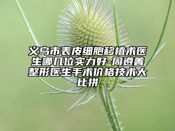 義烏市表皮細(xì)胞移植術(shù)醫(yī)生哪幾位實(shí)力好-周遵善整形醫(yī)生手術(shù)價(jià)格技術(shù)大比拼