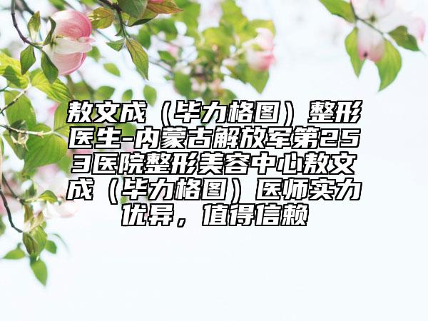 敖文成（畢力格圖）整形醫(yī)生-內(nèi)蒙古解放軍第253醫(yī)院整形美容中心敖文成（畢力格圖）醫(yī)師實(shí)力優(yōu)異，值得信賴