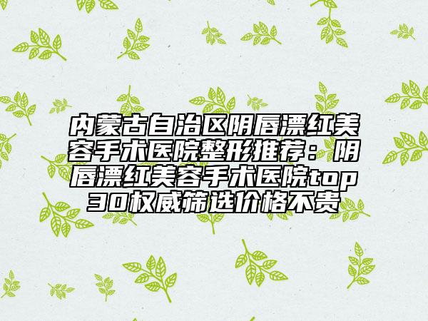 內(nèi)蒙古自治區(qū)陰唇漂紅美容手術(shù)醫(yī)院整形推薦:陰唇漂紅美容手術(shù)醫(yī)院top30權(quán)威篩選價(jià)格不貴