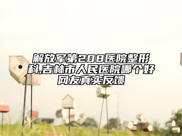 解放軍第208醫(yī)院整形科,吉林市人民醫(yī)院哪個(gè)好網(wǎng)友真實(shí)反饋