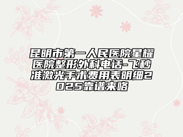 昆明市第一人民醫(yī)院星耀醫(yī)院整形外科電話-飛秒準激光手術(shù)費用表明細2025靠譜來咯