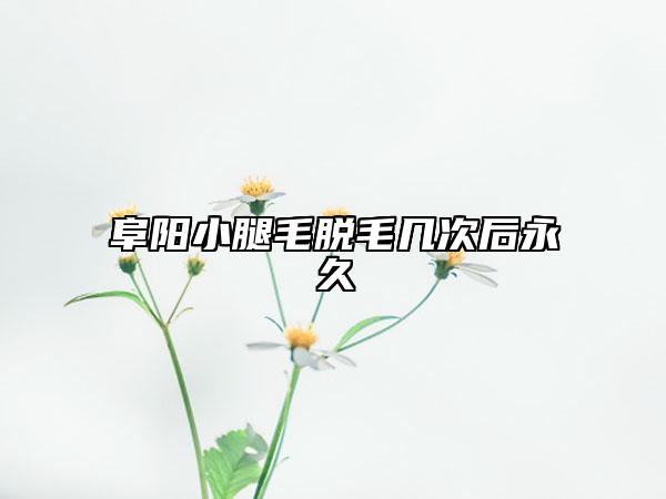 阜陽小腿毛脫毛幾次后永久