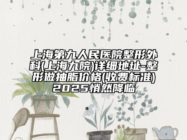 上海第九人民醫(yī)院整形外科(上海九院)詳細(xì)地址-整形做抽脂價格(收費標(biāo)準(zhǔn))2025悄然降臨