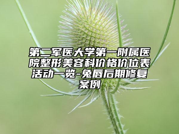 第二軍醫(yī)大學第一附屬醫(yī)院整形美容科價格價位表活動一覽-兔唇后期修復案例