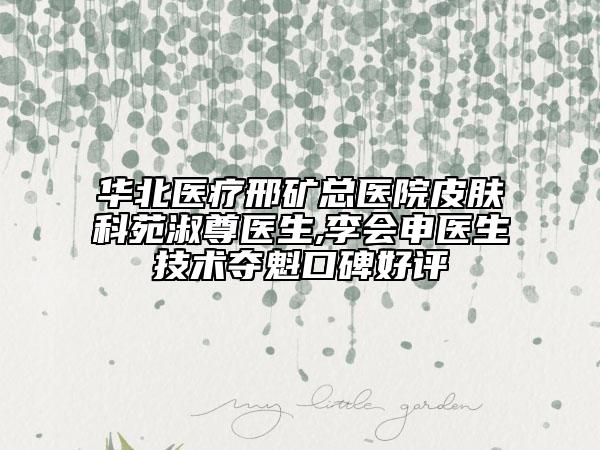華北醫(yī)療邢礦總醫(yī)院皮膚科苑淑尊醫(yī)生,李會(huì)申醫(yī)生技術(shù)奪魁口碑好評(píng)