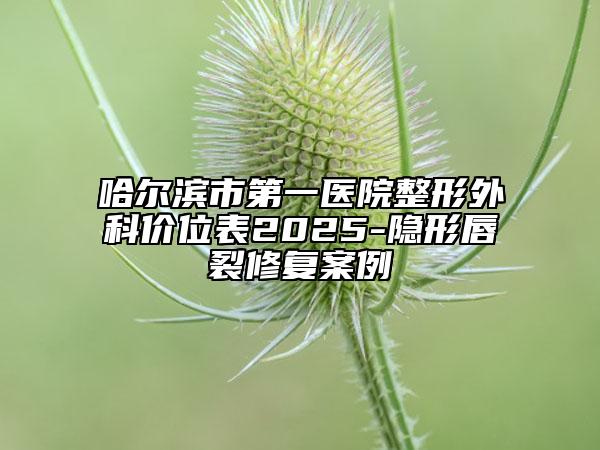 哈爾濱市第一醫(yī)院整形外科價位表2025-隱形唇裂修復案例