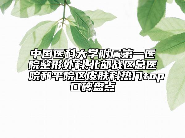 中國醫(yī)科大學(xué)附屬第一醫(yī)院整形外科,北部戰(zhàn)區(qū)總醫(yī)院和平院區(qū)皮膚科熱門top口碑盤點(diǎn)