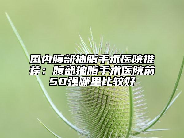 國內(nèi)腹部抽脂手術(shù)醫(yī)院推薦：腹部抽脂手術(shù)醫(yī)院前50強(qiáng)哪里比較好