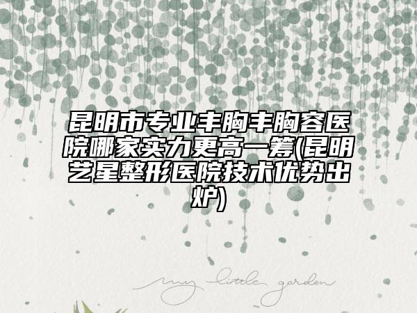 昆明市專業(yè)豐胸豐胸容醫(yī)院哪家實(shí)力更高一籌(昆明藝星整形醫(yī)院技術(shù)優(yōu)勢(shì)出爐)