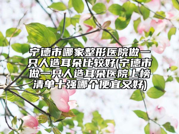 寧德市哪家整形醫(yī)院做一只人造耳朵比較好(寧德市做一只人造耳朵醫(yī)院上榜清單十強哪個便宜又好)