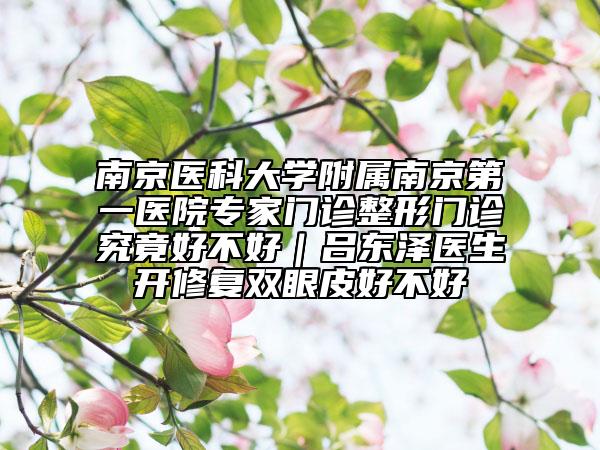 南京醫(yī)科大學(xué)附屬南京第一醫(yī)院專家門診整形門診究竟好不好｜呂東澤醫(yī)生開修復(fù)雙眼皮好不好