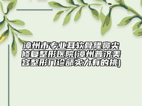 漳州市專業(yè)耳軟骨隆鼻尖修復(fù)整形醫(yī)院(漳州普濟(jì)美容整形門診部實力有的挑)