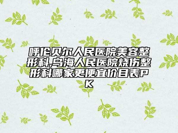 呼倫貝爾人民醫(yī)院美容整形科,烏海人民醫(yī)院燒傷整形科哪家更便宜價(jià)目表PK