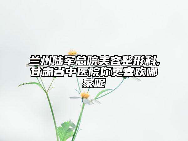 蘭州陸軍總院美容整形科,甘肅省中醫(yī)院你更喜歡哪家呢