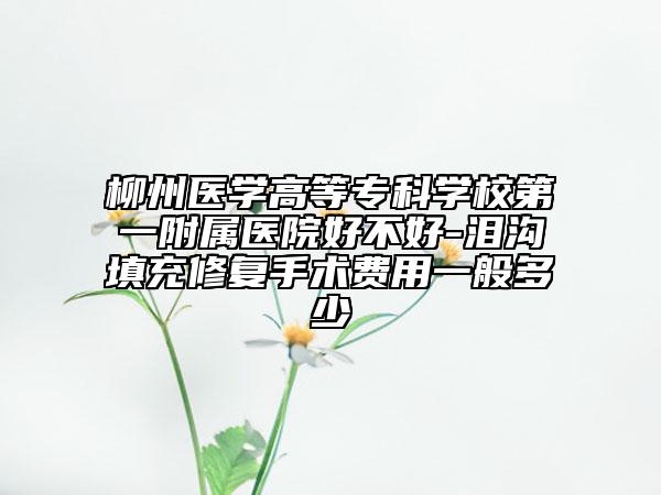 柳州醫(yī)學高等專科學校第一附屬醫(yī)院好不好-淚溝填充修復手術(shù)費用一般多少