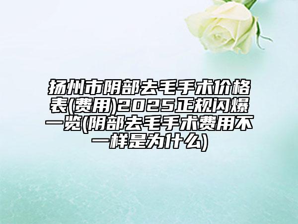 揚(yáng)州市陰部去毛手術(shù)價(jià)格表(費(fèi)用)2025正規(guī)閃爆一覽(陰部去毛手術(shù)費(fèi)用不一樣是為什么)