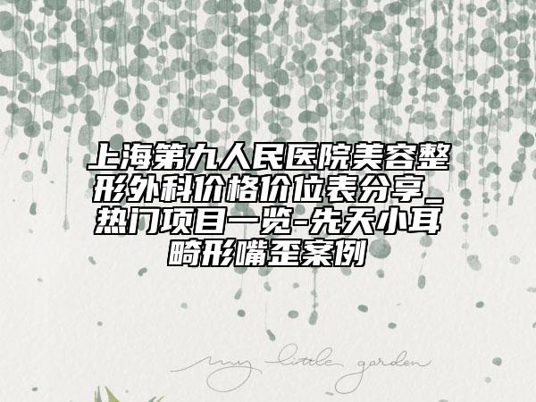 上海第九人民醫(yī)院美容整形外科價格價位表分享_熱門項目一覽-先天小耳畸形嘴歪案例
