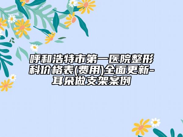 呼和浩特市第一醫(yī)院整形科價(jià)格表(費(fèi)用)全面更新-耳朵做支架案例