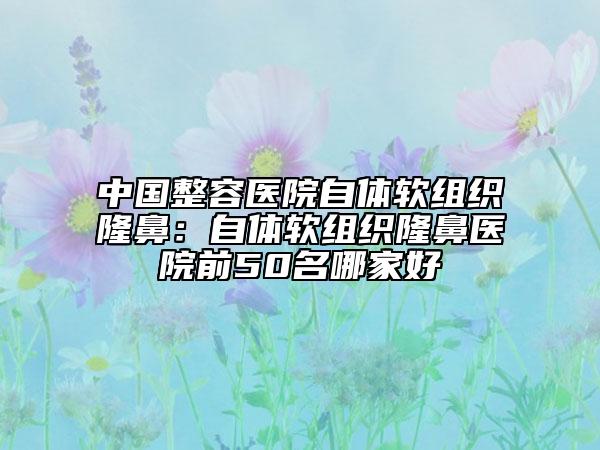 中國整容醫(yī)院自體軟組織隆鼻：自體軟組織隆鼻醫(yī)院前50名哪家好