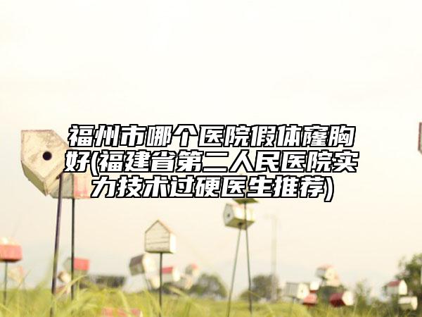 福州市哪個醫(yī)院假體窿胸好(福建省第二人民醫(yī)院實力技術(shù)過硬醫(yī)生推薦)