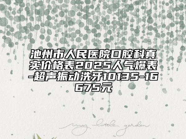 池州市人民醫(yī)院口腔科真實(shí)價(jià)格表2025人氣爆表-超聲振動(dòng)洗牙10135-16675元