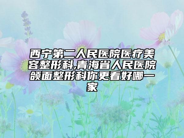 西寧第二人民醫(yī)院醫(yī)療美容整形科,青海省人民醫(yī)院頜面整形科你更看好哪一家