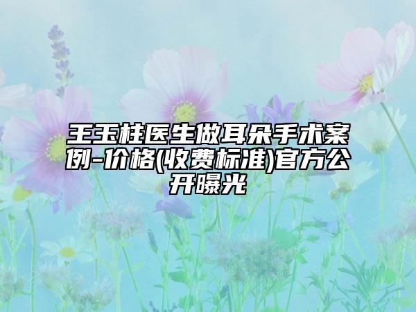 王玉柱醫(yī)生做耳朵手術(shù)案例-價(jià)格(收費(fèi)標(biāo)準(zhǔn))官方公開曝光