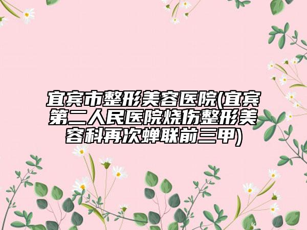宜賓市整形美容醫(yī)院(宜賓第二人民醫(yī)院燒傷整形美容科再次蟬聯(lián)前三甲)