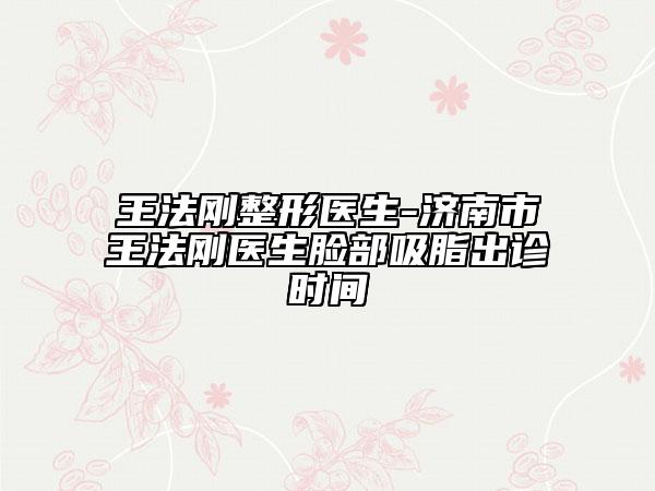 王法剛整形醫(yī)生-濟(jì)南市王法剛醫(yī)生臉部吸脂出診時間
