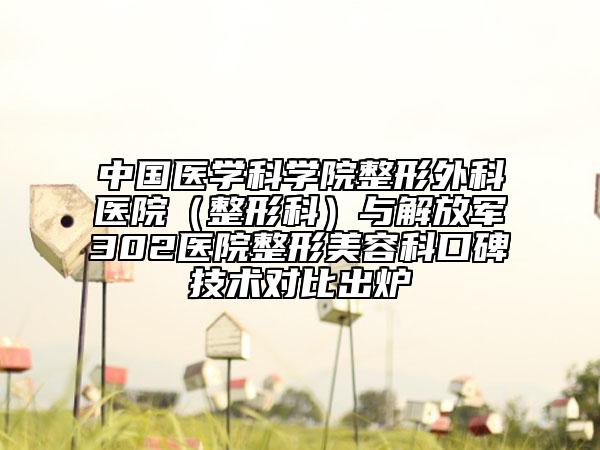 中國(guó)醫(yī)學(xué)科學(xué)院整形外科醫(yī)院(整形科)與解放軍302醫(yī)院整形美容科口碑技術(shù)對(duì)比出爐