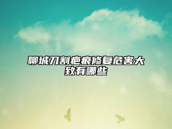 聊城刀割疤痕修復危害大致有哪些