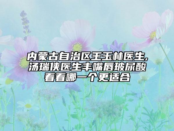 內(nèi)蒙古自治區(qū)王玉林醫(yī)生,湯瑞俠醫(yī)生豐嘴唇玻尿酸看看哪一個(gè)更適合