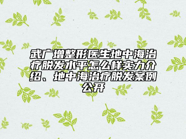 武廣增整形醫(yī)生地中海治療脫發(fā)水平怎么樣實(shí)力介紹、地中海治療脫發(fā)案例公開