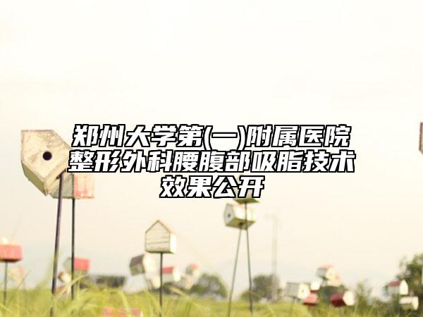 鄭州大學(xué)第(一)附屬醫(yī)院整形外科腰腹部吸脂技術(shù)效果公開(kāi)