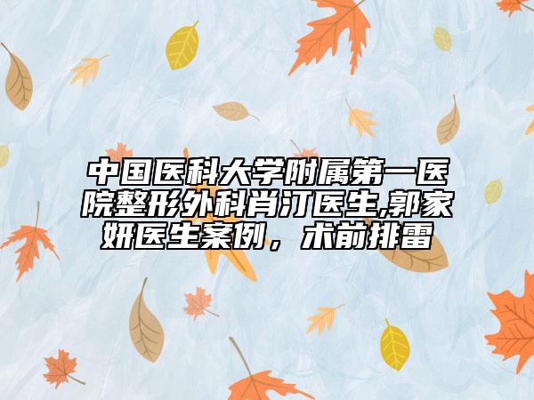 中國(guó)醫(yī)科大學(xué)附屬第一醫(yī)院整形外科肖汀醫(yī)生,郭家妍醫(yī)生案例,術(shù)前排雷