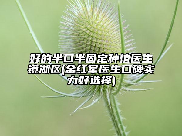 好的半口半固定種植醫(yī)生鏡湖區(qū)(金紅軍醫(yī)生口碑實力好選擇)