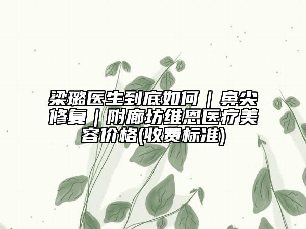 梁璐醫(yī)生到底如何｜鼻尖修復(fù)｜附廊坊維恩醫(yī)療美容價(jià)格(收費(fèi)標(biāo)準(zhǔn))