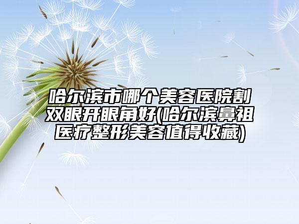 哈爾濱市哪個(gè)美容醫(yī)院割雙眼開眼角好(哈爾濱鼻祖醫(yī)療整形美容值得收藏)
