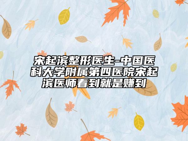 宋起濱整形醫(yī)生-中國(guó)醫(yī)科大學(xué)附屬第四醫(yī)院宋起濱醫(yī)師看到就是賺到