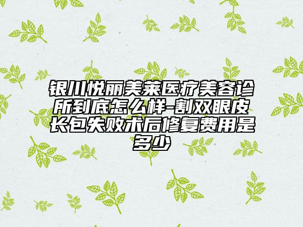 銀川悅麗美萊醫(yī)療美容診所到底怎么樣-割雙眼皮長(zhǎng)包失敗術(shù)后修復(fù)費(fèi)用是多少