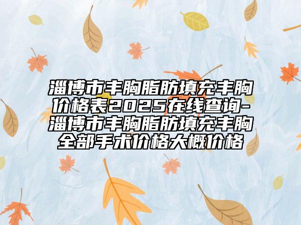 淄博市豐胸脂肪填充豐胸價格表2025在線查詢-淄博市豐胸脂肪填充豐胸全部手術(shù)價格大概價格