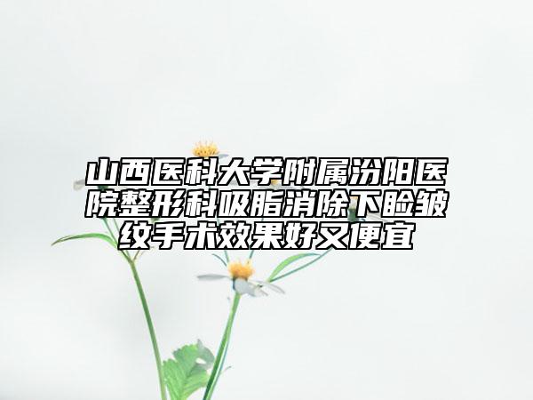 山西醫(yī)科大學(xué)附屬汾陽醫(yī)院整形科吸脂消除下瞼皺紋手術(shù)效果好又便宜