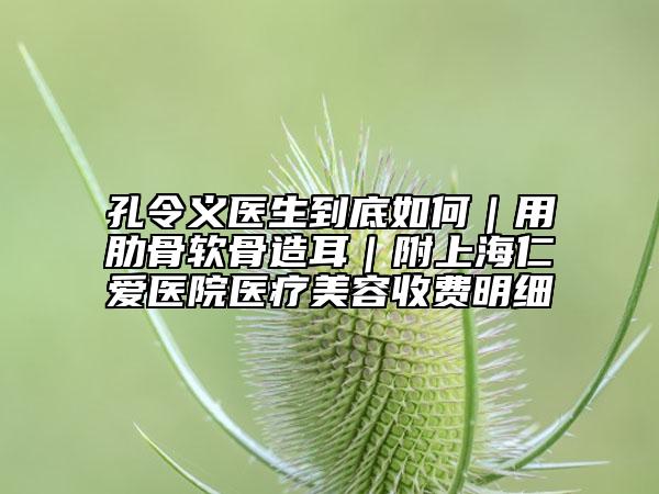 孔令義醫(yī)生到底如何|用肋骨軟骨造耳|附上海仁愛(ài)醫(yī)院醫(yī)療美容收費(fèi)明細(xì)