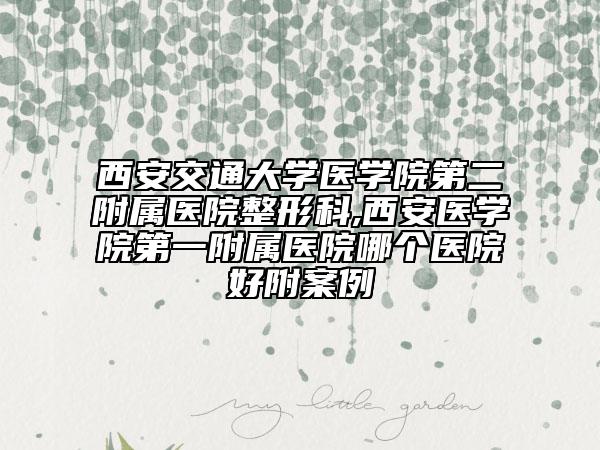 西安交通大學醫(yī)學院第二附屬醫(yī)院整形科,西安醫(yī)學院第一附屬醫(yī)院哪個醫(yī)院好附案例