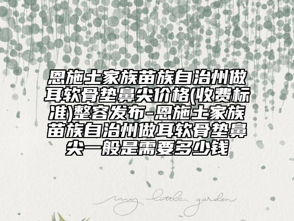 恩施土家族苗族自治州做耳軟骨墊鼻尖價(jià)格(收費(fèi)標(biāo)準(zhǔn))整容發(fā)布-恩施土家族苗族自治州做耳軟骨墊鼻尖一般是需要多少錢