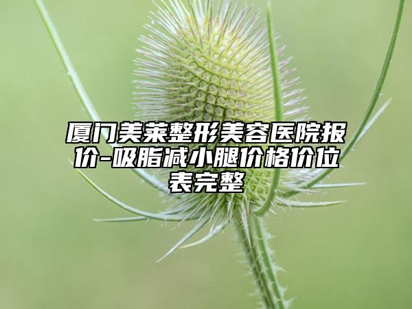 廈門美萊整形美容醫(yī)院報價-吸脂減小腿價格價位表完整