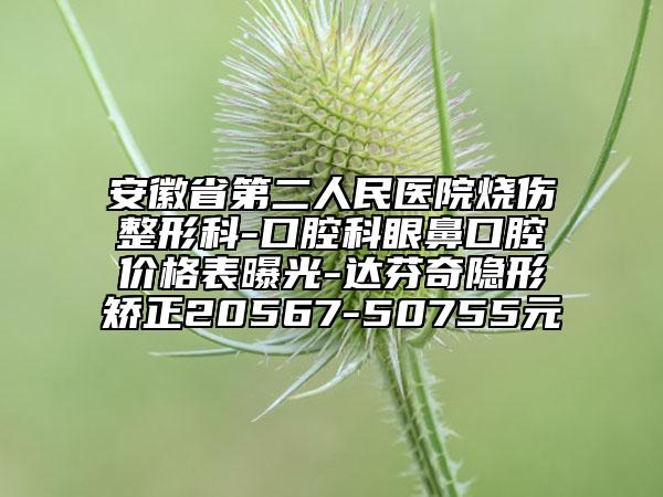 安徽省第二人民醫(yī)院燒傷整形科-口腔科眼鼻口腔價格表曝光-達(dá)芬奇隱形矯正20567-50755元