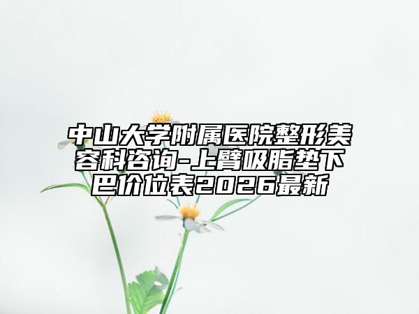 中山大學附屬醫(yī)院整形美容科咨詢-上臂吸脂墊下巴價位表2026最新