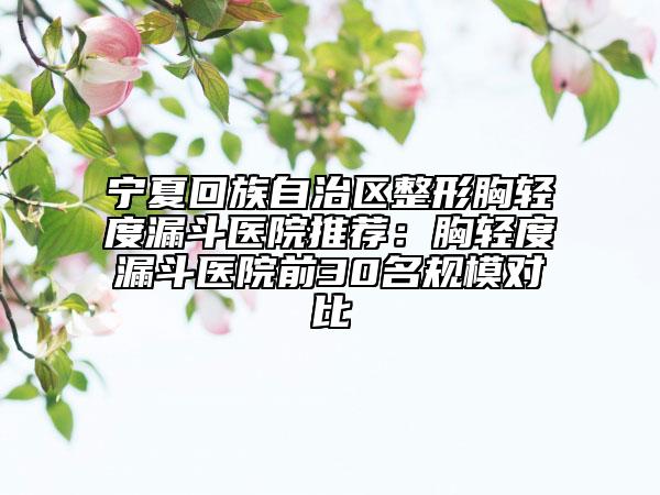 寧夏回族自治區(qū)整形胸輕度漏斗醫(yī)院推薦:胸輕度漏斗醫(yī)院前30名規(guī)模對(duì)比