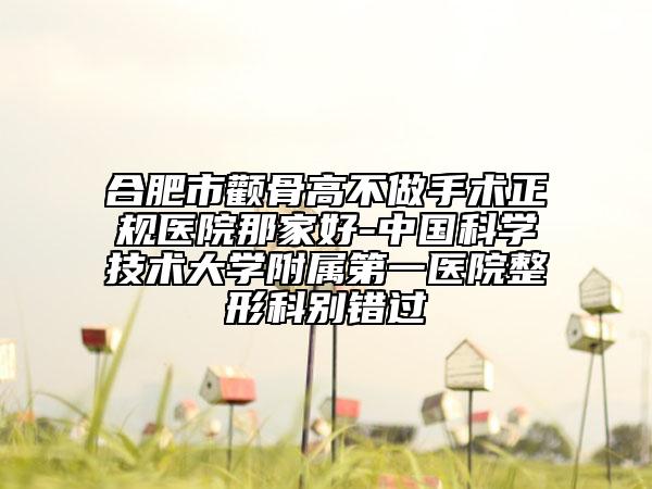 合肥市顴骨高不做手術(shù)正規(guī)醫(yī)院那家好-中國(guó)科學(xué)技術(shù)大學(xué)附屬第一醫(yī)院整形科別錯(cuò)過(guò)